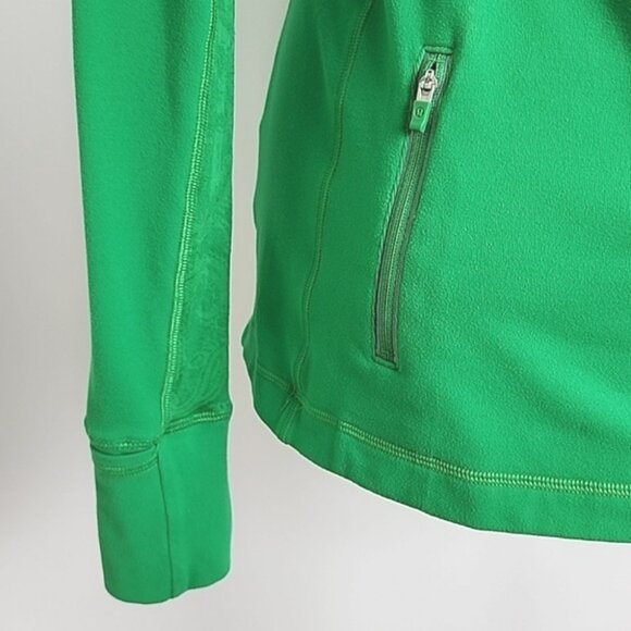 Lululemon Star Runner Pullover 1/2 Zip Top Green Bean Stretch Thumbholes Size 8 - Picture 10 of 16
